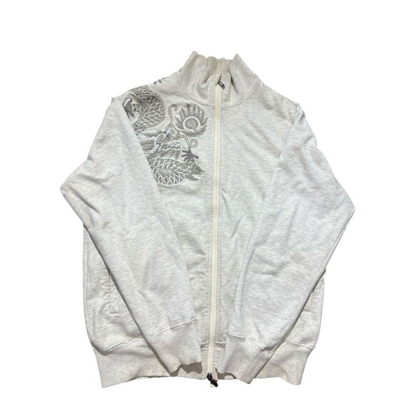 Maharishi Embroidered Dragon Grey Sweater Full Zip Sz M